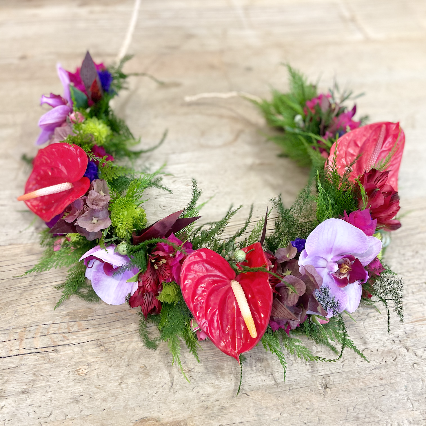 Anthurium & Orchid Haku Lei | bloom by Place.